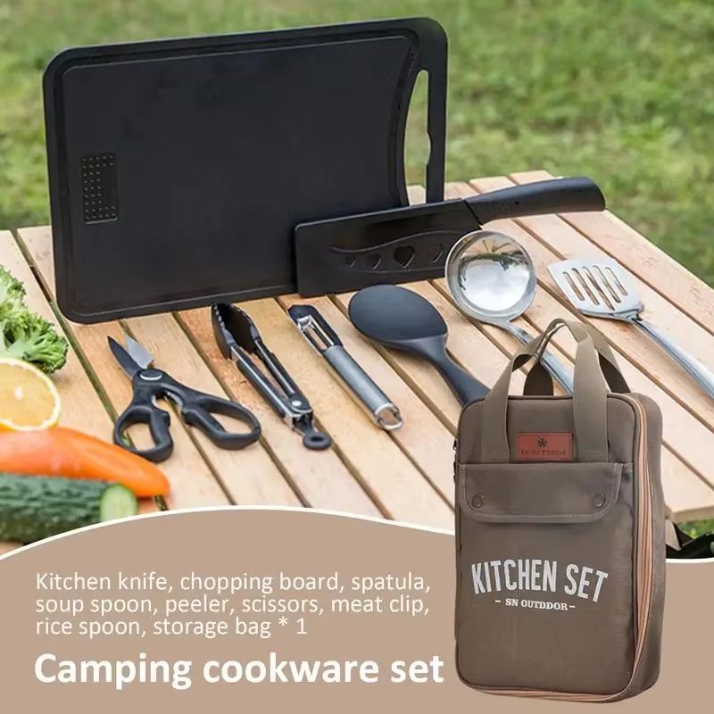 8pcs Camping Kitchen Cookware  - Camping Cooking Organizer ulasan dan harga