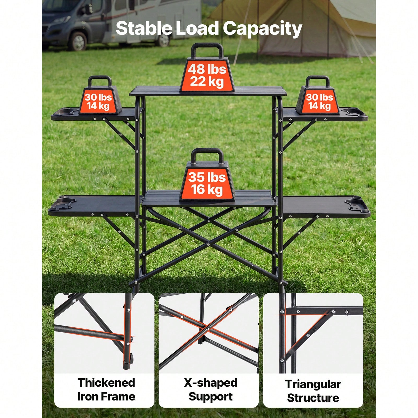 Camping Kitchen Table, Slim-Fo - Camping Cooking Table ulasan dan harga