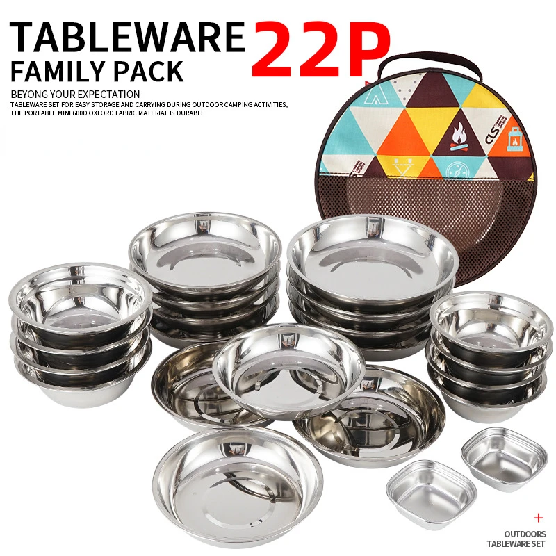 22-Piece Portable Camping Dini - Camping Cooking Dining Set ulasan dan harga