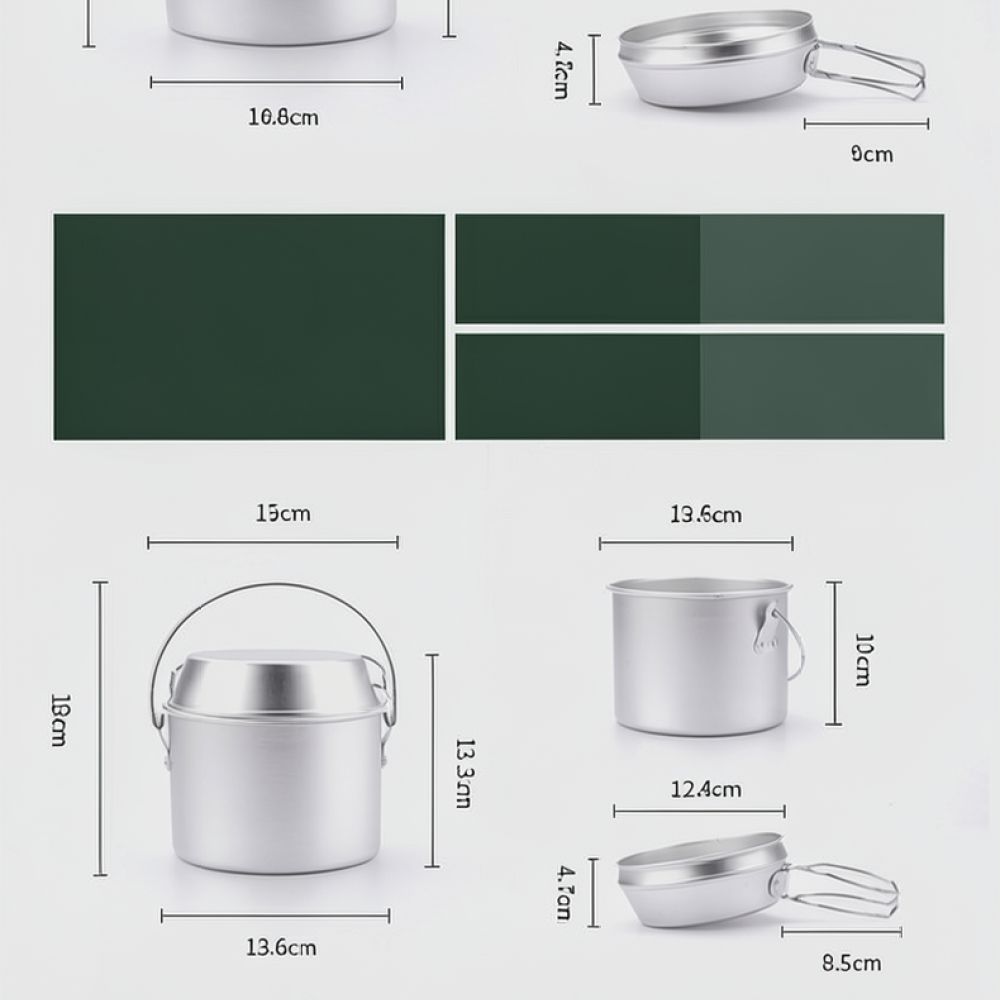 Portable Aluminum Camping Pot  - Camping Cooking Dining Set ulasan dan harga