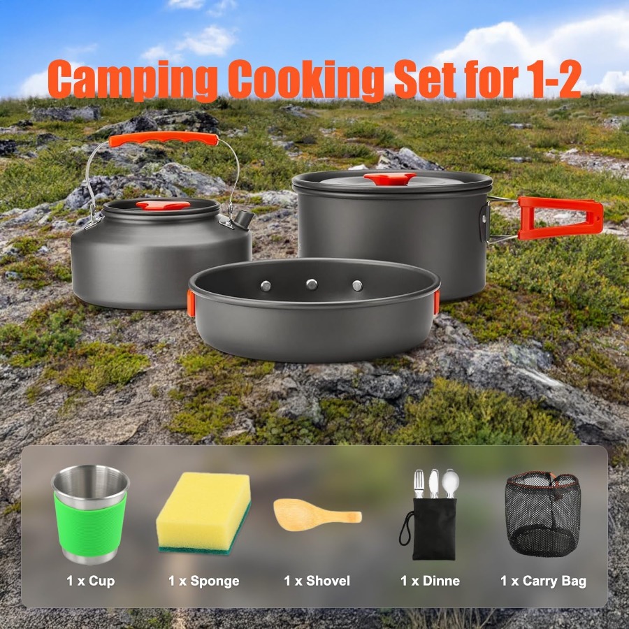 Camping Cookware Set: 35oz Non - Camping Hiking Cooking ulasan dan harga