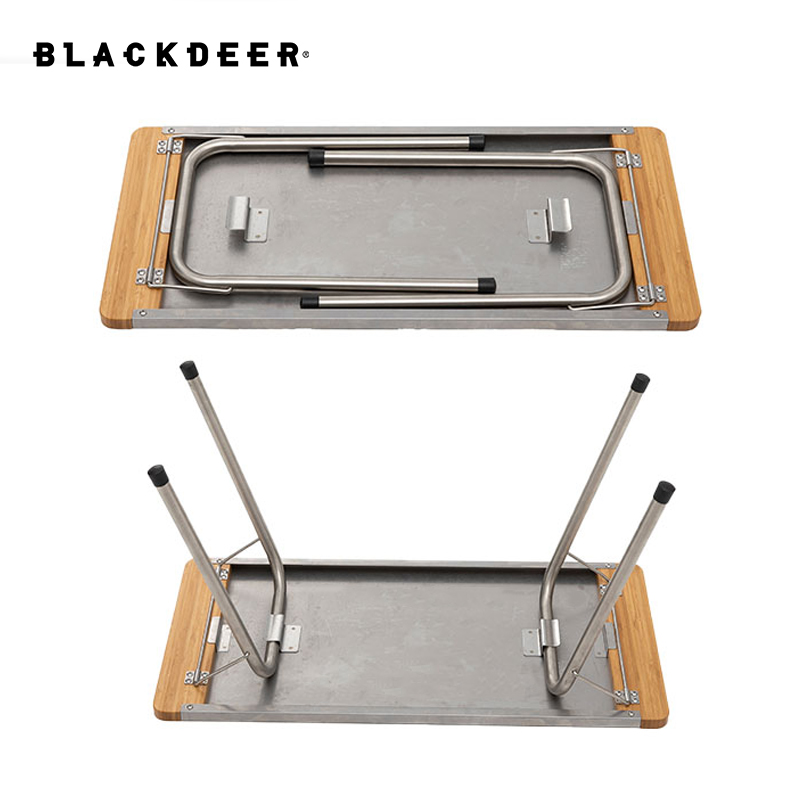 Bamboo Stainless Steel Folding - Camping Cooking Table ulasan dan harga